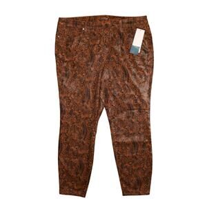 NEW DIRECTIONS NEW $59 Snake Print Stretch Skinny Ankle Pants Size 16